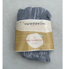 Swaddelini Soft  Stretchy Baby Swaddle, Large 12-18 lb, Gray