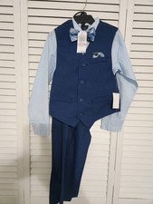 Nautica Boys 4 Piece Suite With Bow Tie Color Blue Size 6