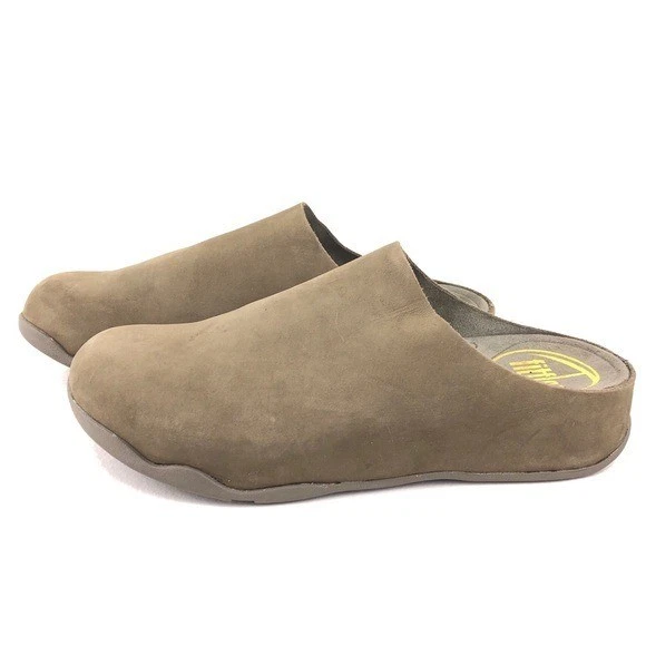 Zapatillas zueco FitFlop Shuv de cuero nobuck oliva para hombre talla 12 EUR 45 zapatos informales Foto 2 de 4