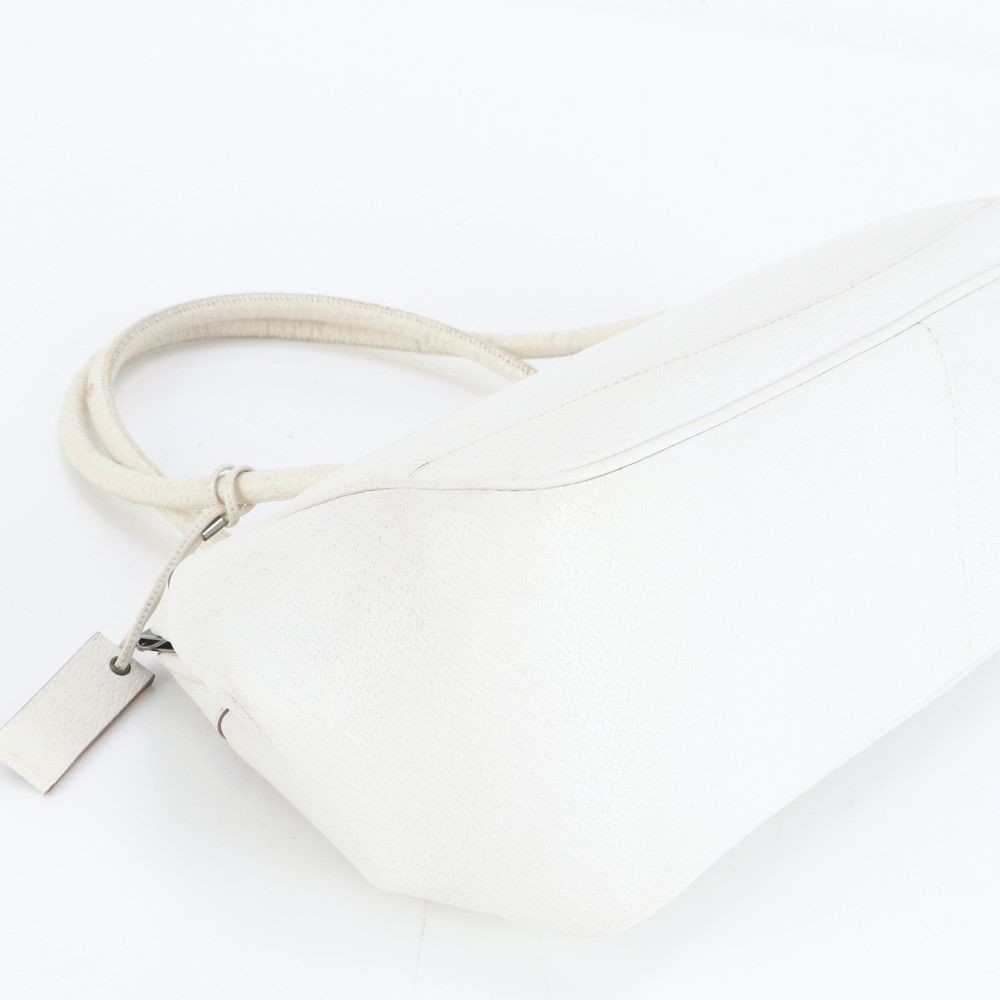 Gucci 92726 White Leather Tote Bag with Silver Metal Fittings Authentic Women's thumbnail 4