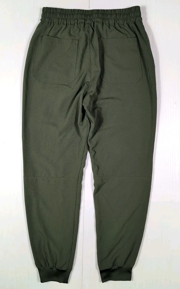 Beyond Scrubs Women’s L Olive Green Joy Jogger Pants Drawstring Elastic Waist - Image 2 of 4