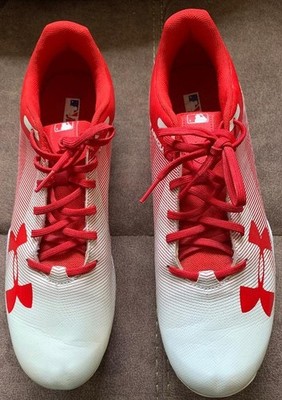 Under Armour Men's Baseball Cleats Red White US Size 11.5 Medium Width (D, M)
