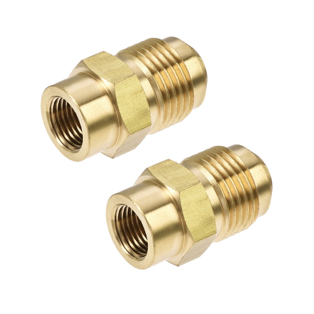 2pcs Brass Pipe fitting 3/8 SAE Flare Male to 1/8NPT Female Thread Tube
