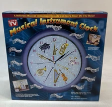 Musical Instruments Wall Clock Quartz 13 inch JSNY 3055 As seen on TV Sealed