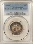 1884 SEATED LIBERTY QUARTER PCGS GENUINE SURFACES SMOOTHED-AU DETAIL! RARE DATE!