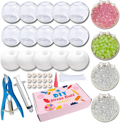 TXGSDXS DIY Stress Ball Making Kit 15 TPR Skins, 4.2 oz Fillers, 1 Vacuum Tool,