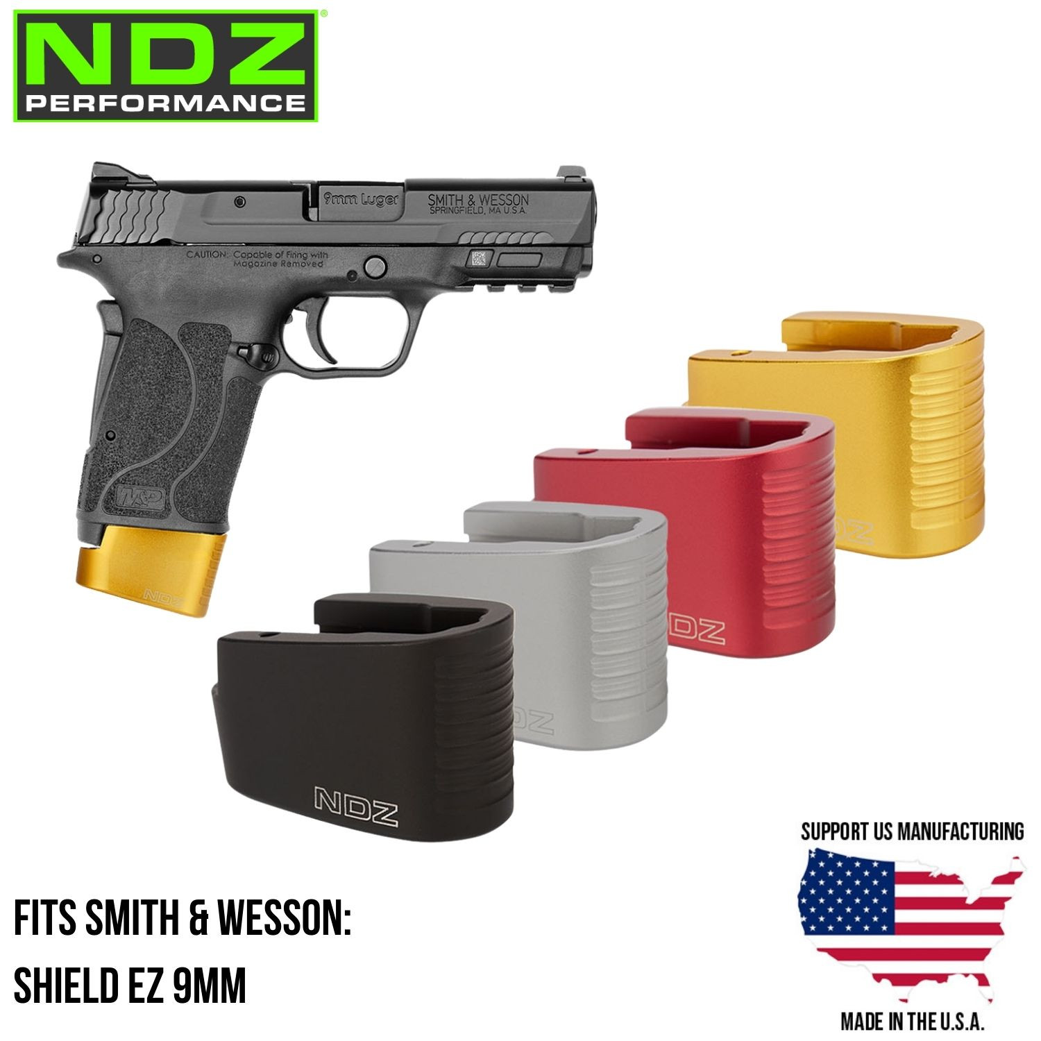 NDZ Smith & Wesson Shield EZ 9MM Plus 2 Extended Magazine Floor