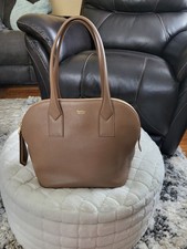 Max Mara Womens Leather Design Handbag Beige ...
