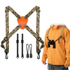 Binocular Chest Harness Strap, Adjustable X-Shaped Camo