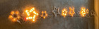 VTG 10 X-Mas Star Lights Clear White Lights Blinking Plastic 5 Big 5 Small 9 Ft.