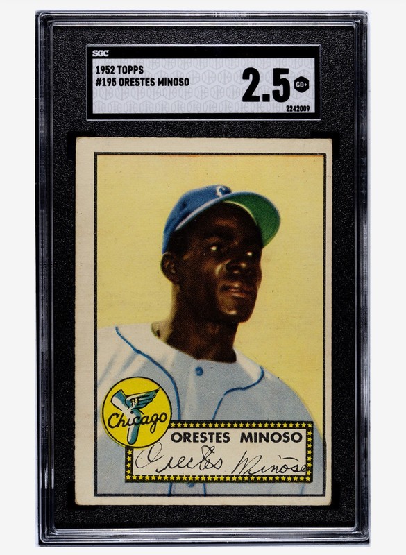 1952 Topps - Minnie Minoso #195 (RC) Hof Rookie SGC 2.5 Vivid