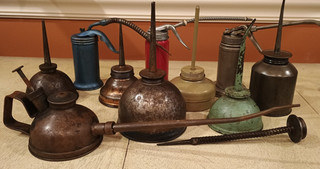 Vintage Oil Cans Thumb Pump Oilers Eagle Antique Metal Lot Of 10