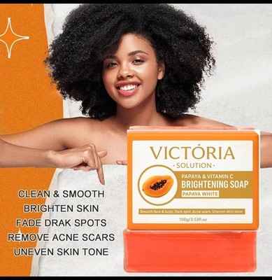 Victória Solution Papaya Vitamin C Kojic Acid Brightening Soap Face 150g 3pcs