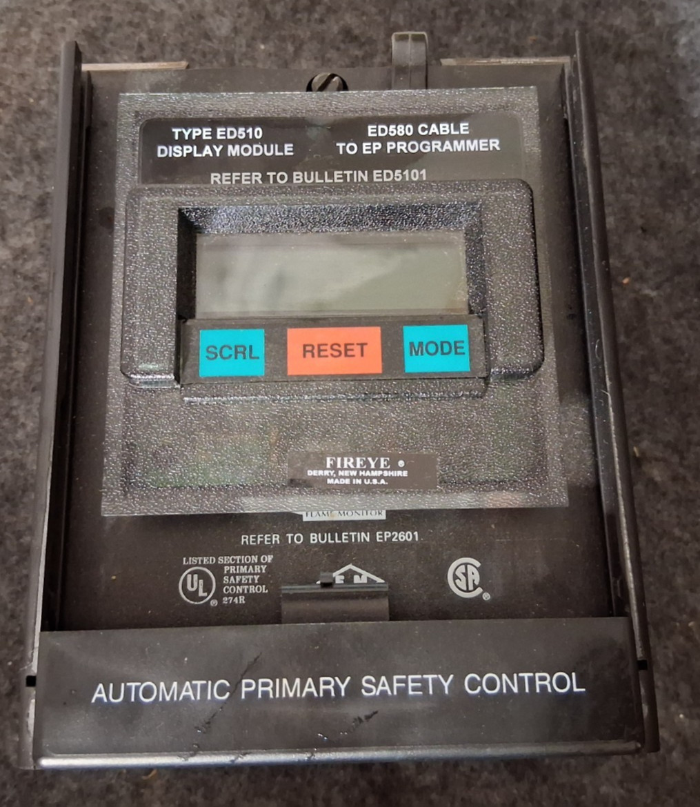 Fireye EB-700 Flame Monitor Chassis with ED510 Display Module Keypad Control NOS