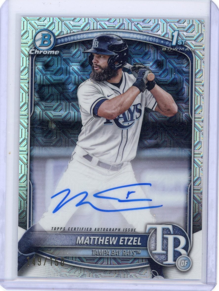Matthew Etzel 2025 Bowman Chrome Auto HTA Choice Refractor 1st /150