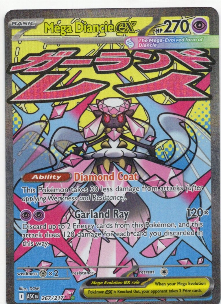 Pokemon Mega Diancie ex Ascended Heroes 267/217 Holo NM