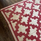 1888 1880s Antique Quilt Red White 72x84  Cutter Well Worn Drunkards Path Vtg — photo 9