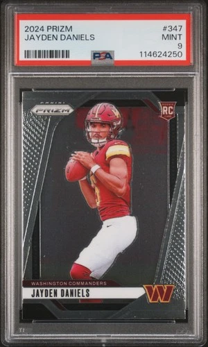 2024 PANINI PRIZM #347 JAYDEN DANIELS ROOKIE RC PSA 9