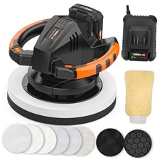  Buffer Polisher, 20V Cordless Buffer Polisher, 10 Inch Portable Black & Orange