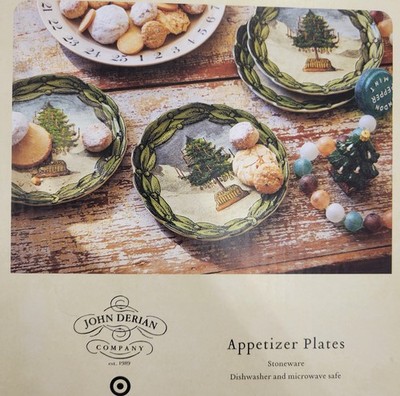 John Derian X Target Stoneware 4pk Appetizer Plates Christmas Tree