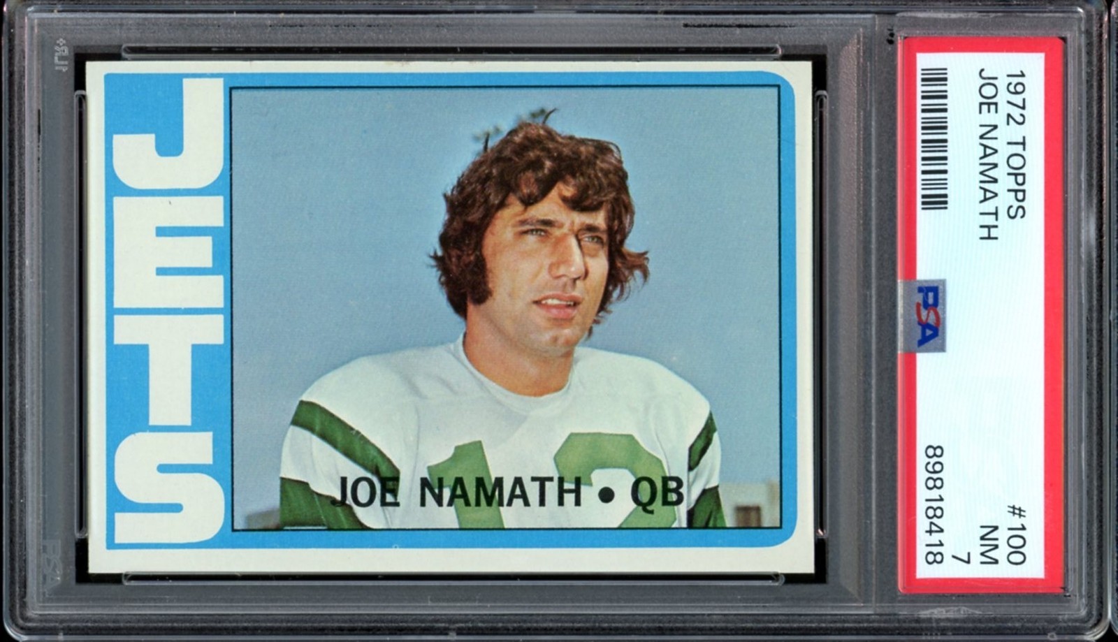 1972 Topps Football #100 Joe Namath PSA 7