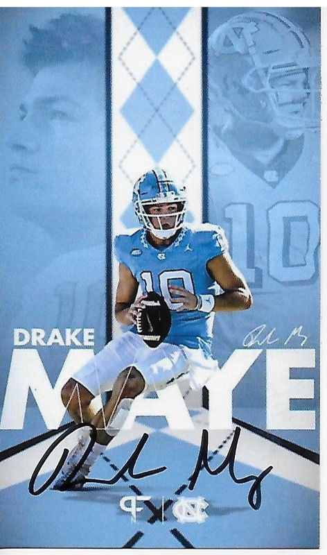 2024 NORTH CAROLINA DRAKE MAYE NEW ENGLAND PATRIOTS ROOKIE AUTO