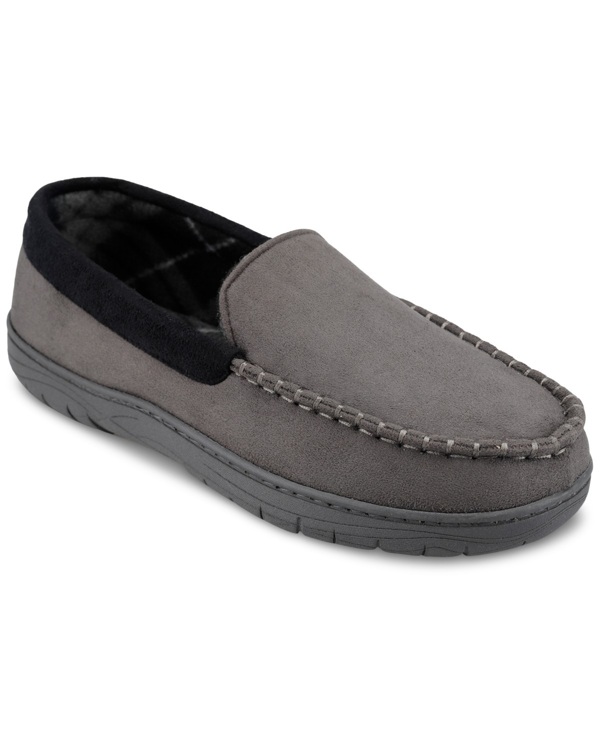 Haggar Mens IndoorOutdoor Microsuede Venetian Slipper Grey Large 4890₽