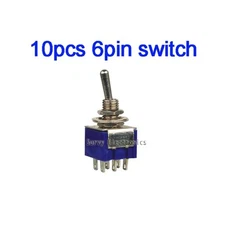 10Pcs 6-Pin SPDT ON-ON Toggle Switch 6A 125V AC