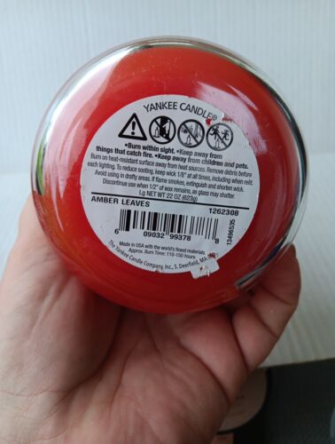Yankee Candle 22oz Brand New Rare HTF Amber Leaves Air Unburned - Picture 3 of 3