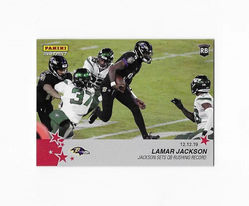 2019 NFL Panini #136 Lamar Jackson QB RUSHING RECORD Baltimore Ravens /164