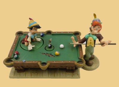 WDCC PINOCCHIO POOL TABLE SCENE w/ Jiminy Cricket & Lampwick