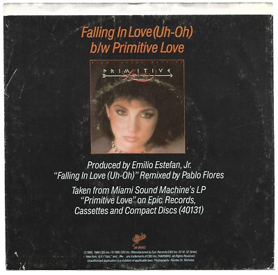 MIAMI SOUND MACHINE (Falling In Love Uh-Oh ) Epic 34-06352 + FREE
