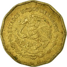 [#703419] Coin, Mexico, 20 Centavos, 1998, Mexico City, EF(40-45), Aluminum-Bron