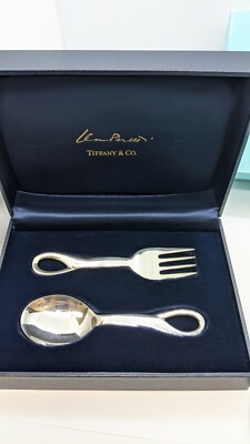1984 Tiffany & Co. Elsa Peretti Padova Baby Fork & Spoon Set - Box