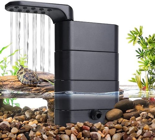 hygger 3-in-1 Water Circulation Turtle Reptile Filter for 5 to 30 gallon 150Gph