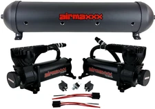 airmaxxx dual black 580 air compressors & 5 gallon aluminum air tank suspension