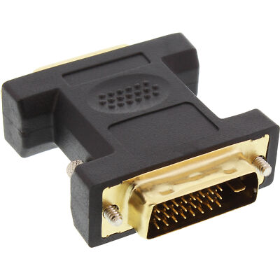 InLine  DVI-D Adapter, Digital 24+5 Buchse an DVI-D 24+1 Stecker, verg. Kontakte