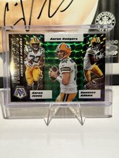 2020 Mosaic Green Prizm Green Bay Packers Flea Flicker Rodgers Jones Adams 
