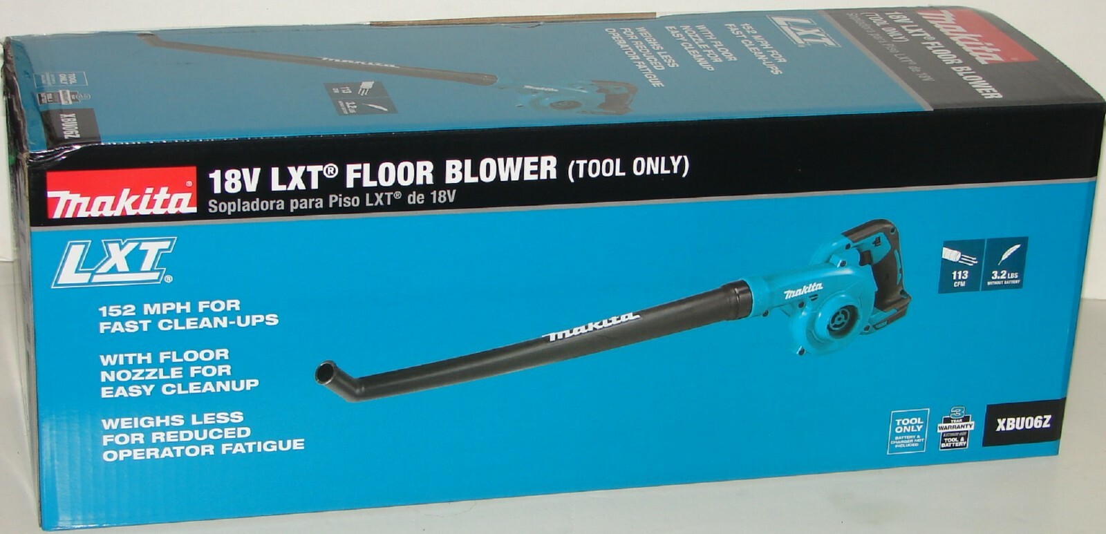 Makita XBU06Z Cordless Floor Blower 152 MPH 18 Volt LXT Lithium-Ion Tool only