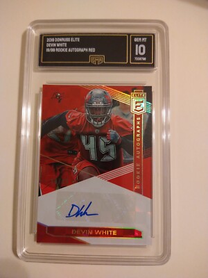 2019 Nfl Donruss Elite Devin White 19/99 Rookie Auto Red Card GMA Gem Mt 10