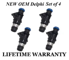Set Of 4 NEW Delphi Genuine Fuel Injectors For 2000-2003 Chevy S10 2.2L