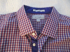 Paul Fredrick Shirt Men's 19-37 Long Sleeve Red Purple Plaid Non-Iron