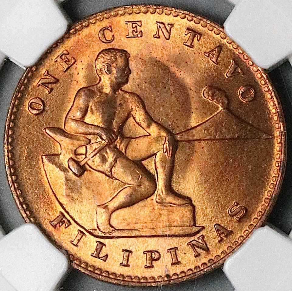 1944-S NGC MS 65 RB Philippines 1 Centavo Mint State USA Coin (24031702C) - Image 2 of 4
