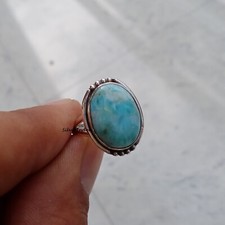 Larimar handmade designer Ring 925 Silver Jewelry All Size Size