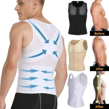 Men's Body Shaper Slimming Shirt Tummy Vest Thermal Compression Slim Tank Top VT