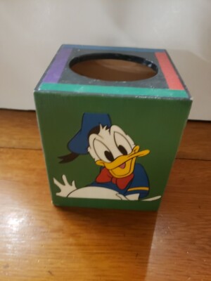 Vintage Wooden Walt Disney Mickey Mouse Goofy + Tissue Box Cover Holder ...
