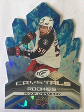 YEGOR CHINAKHOV  COLUMBUS BLUE JACKETS 21/22 AUTHENTIC CRYSTALS ROOKIE CARD /SP