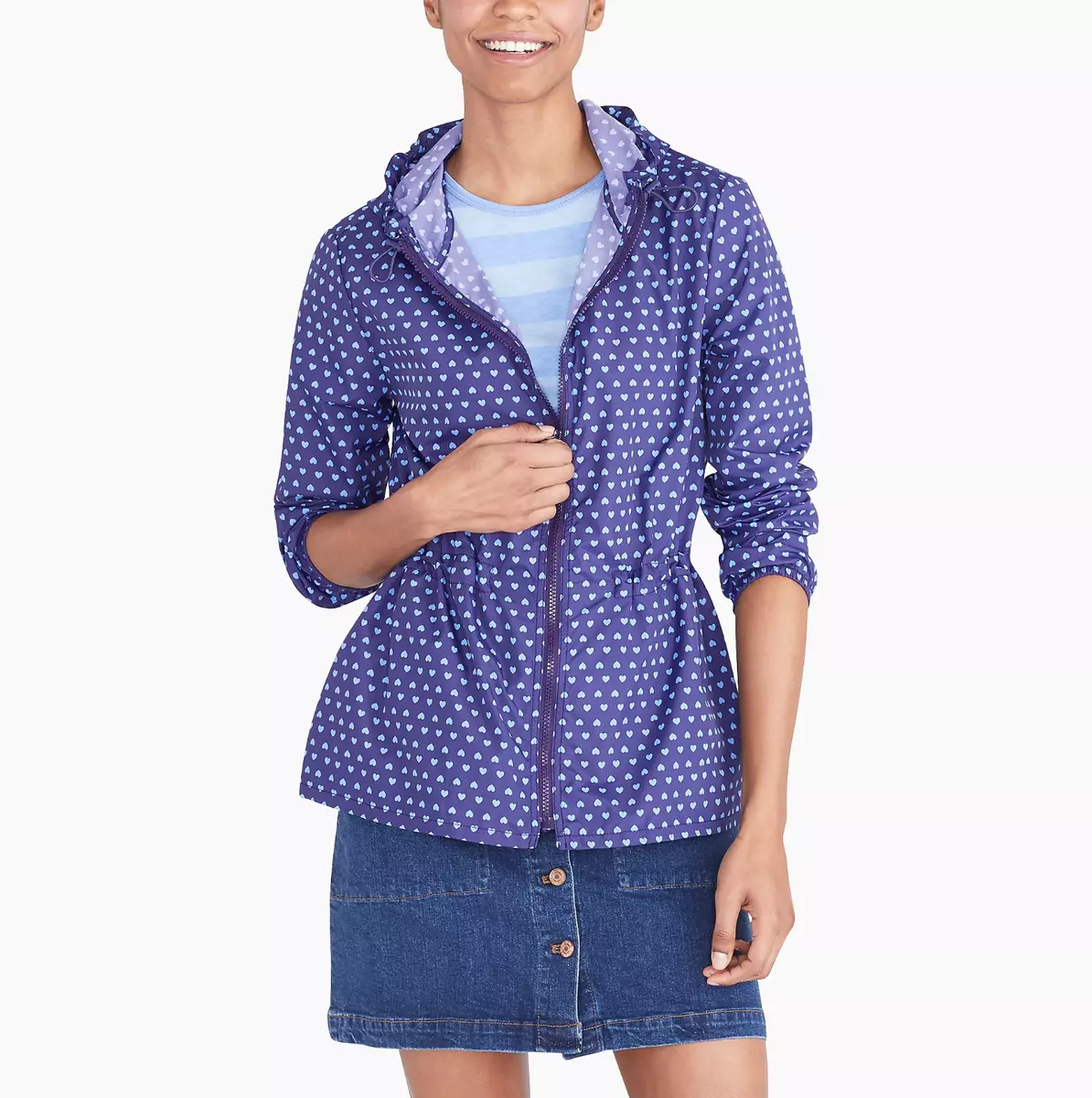 J crew packable rain best sale jacket