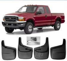 4 Pcs F&R Mud Guards Splash Mud Flaps Fit 99-10 Ford F250 F350 w/o Fender Flare