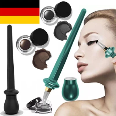 MARKENLOS Eyeliner Gel Waterproof Smudge Proof Long Lasting + Silicone Brush Pen Tool Set